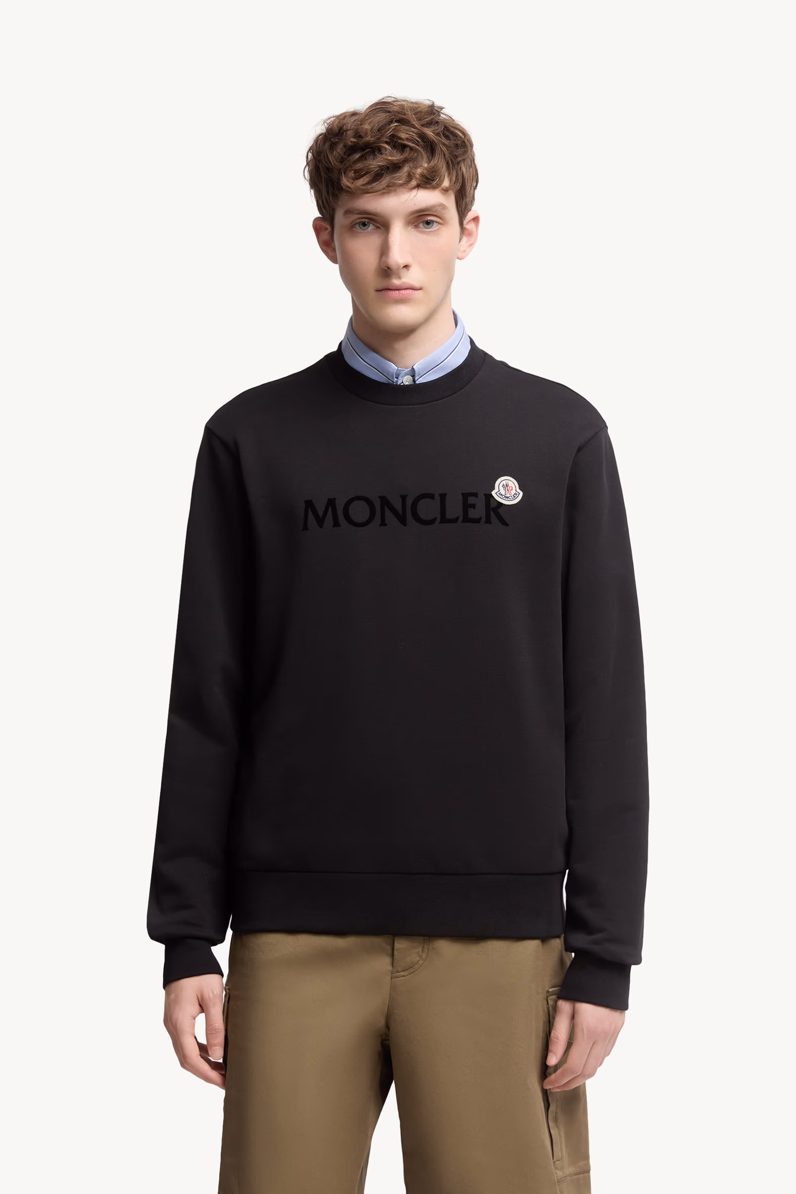 Sweat en coton avec logo Hommes Noir Moncler 3